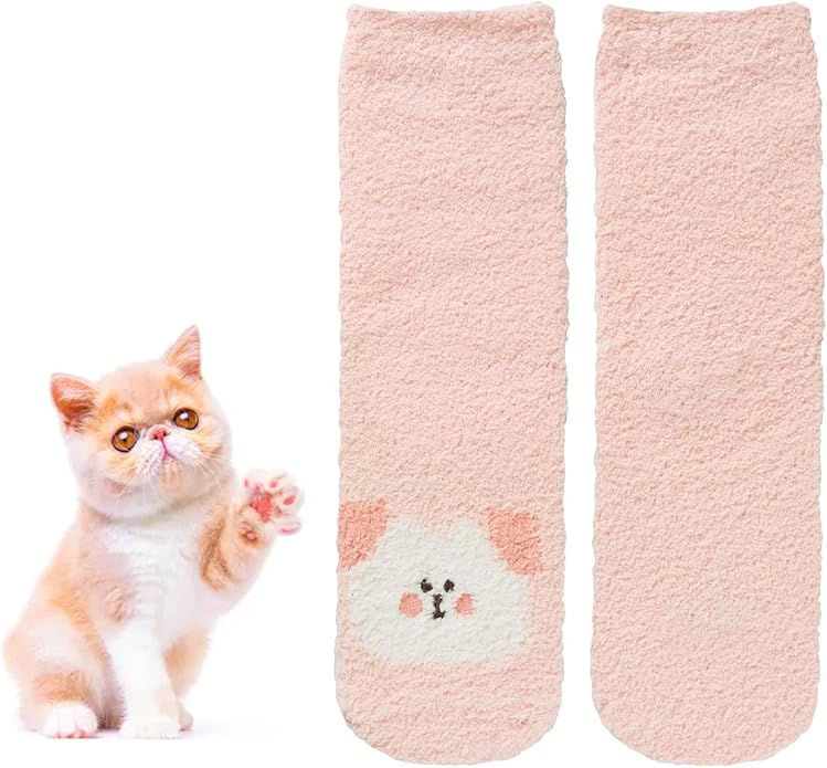 Benefeet Sox Cute Animal Fuzzy Socks for Women Girls Funny 3D Animal Cozy Socks Fluffy Slipper Socks Plush Comfy Soft Socks