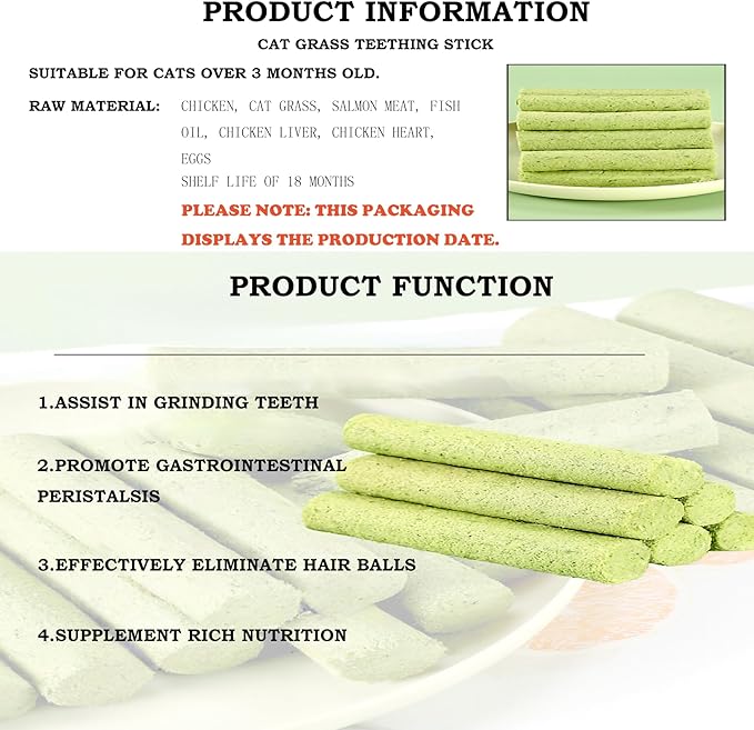 Cat Toys 12Pack Cat Grass Treat Catnip Toy with Silvervine for Indoor Kitten Toys Wood Cat Chew Rope Kitten Grass Stick for Teeth Cleaning Cat Snack for Kitty Cat Nip Dental Care Cat Self Play