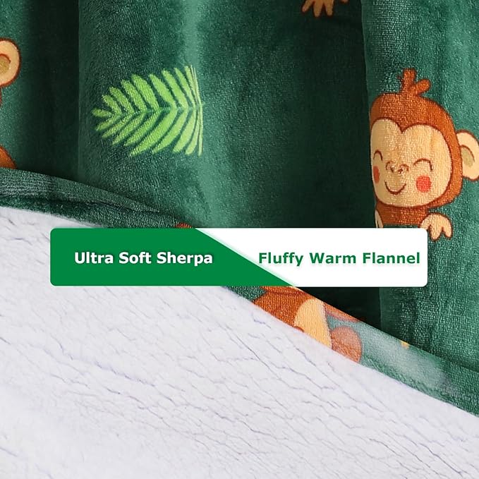 THREE POODLE Wearable Blanket Hoodie, Oversized Sherpa Sweatshirt Blanket for Adults Women Men, Warm Cozy Monkey Hooded Blanket, Gifts for Mom Girlfriend