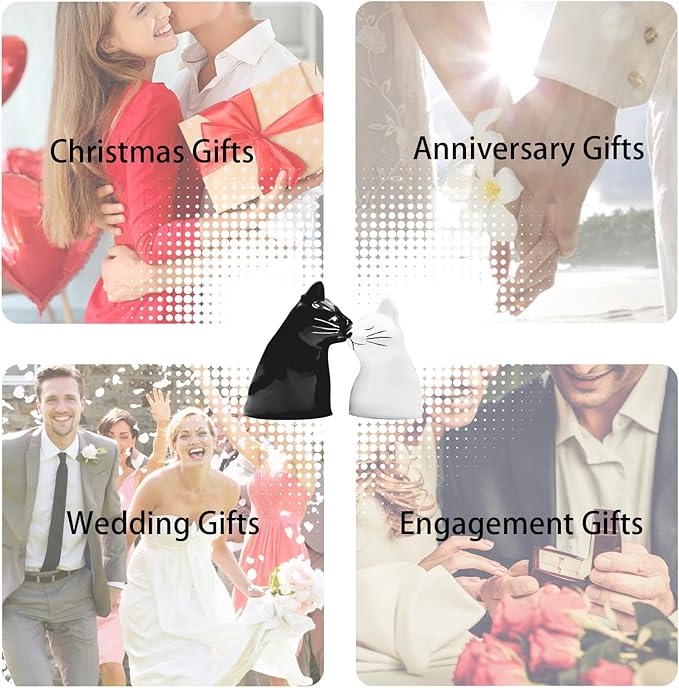 BigNoseDeer Couple Gifts Cute Kissing Cat Mug Matching Couples Stuff Ceramic Coffee Mugs for Wedding Gifts Anniversary Engagement Gift for Couples Cat Lovers 12oz