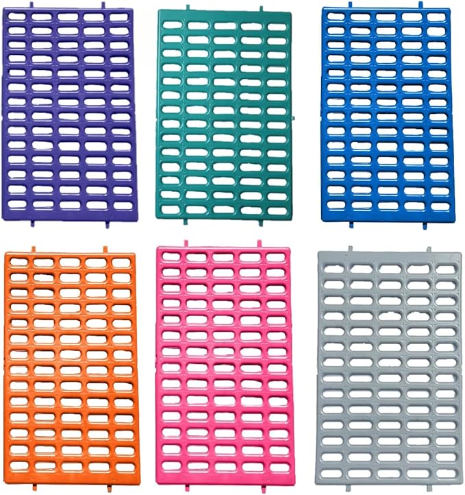 Saguaro Acres Rabbit and Small Animal Cage Resting Mat for Wire Floored Cages - Pack of 6 (Pink, Blue, Teal, Purple, Grey and Orange)