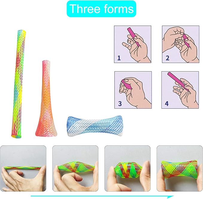 WishLotus Spring Cat Toys, Colorful Cat Spring Toy and Cat Tube Toy Telescopic Cat Mesh Pole Cat Jumping Toy Flexible & Shapable Kitten Chew Toys to Kill Time (20pcs)