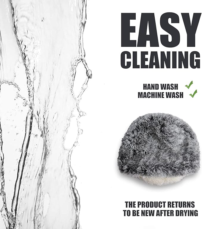 ShinHye Cat Bed Round Plush Fluffy Hooded Cat Bed Cave, Cozy for Indoor Cats or Small Dog beds, Soothing Pet Beds Doughnut Calm Anti-nxiety Dog Bed - Waterproof Bottom Washable, (23×23inch, Grey)