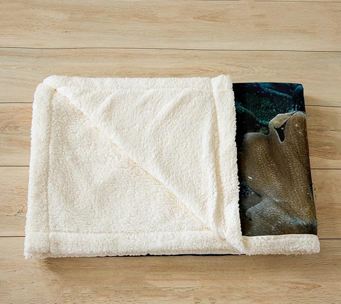 Sea Turtle Sherpa Blanket 3D Reptile Printed Fleece Throw Blanket for Sofa Couch Bed Ocean Marine Themed Plush Blanket Ultra Soft Decor Underwater Animal Pattern Fuzzy Blanket King 87x95 Inch