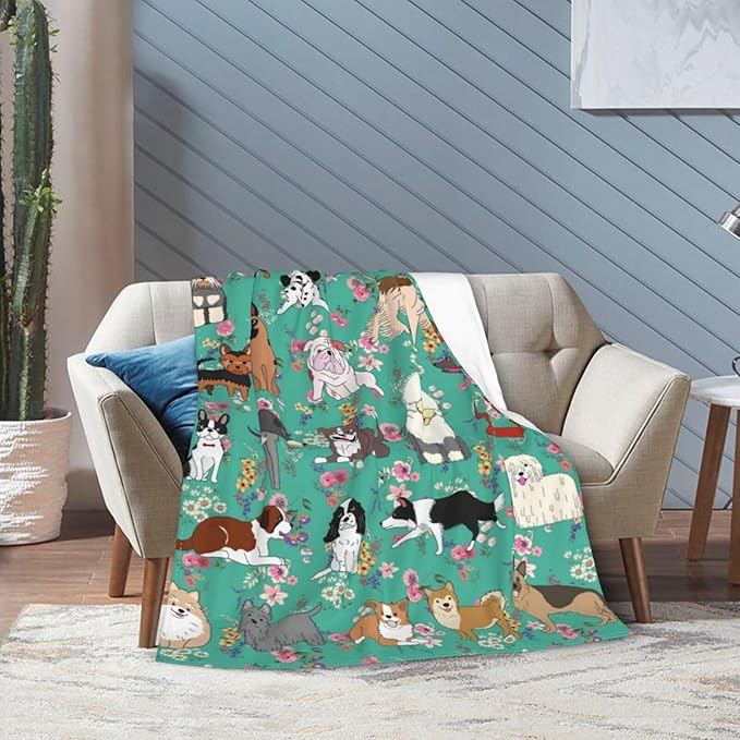 Dog Gifts Blanket 80"X60" Bed Throw Blanket Soft Lightweight Cozy Warm Blankets for Kids Teens Men Women