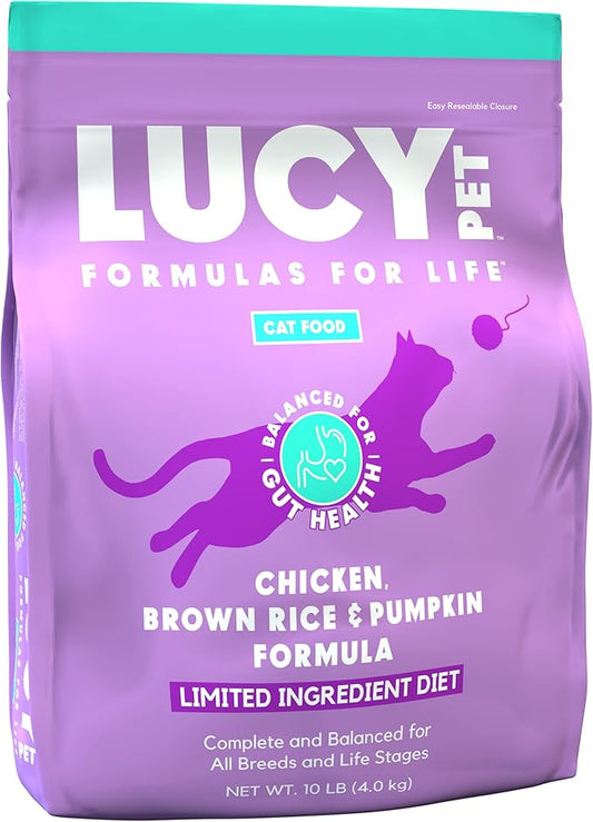 Lucy Pet Products Chicken, Brown Rice & Pumpkin, LID Cat Food 10lb
