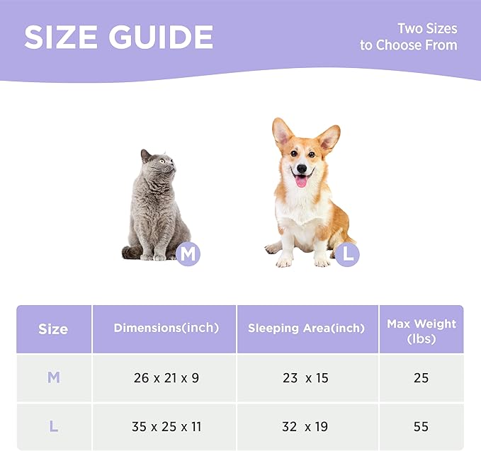 Lesure Dog Bed Medium Size - Cute Furry Calming Puppy Beds, Rectangle Washable Indoor Pet Beds with Removable Zipper Cover, 35x25x11inches, Blue