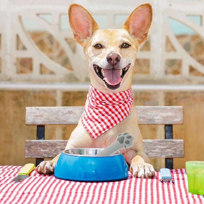 Mipcase Cat Food Scoop Silicone Dog Cat Food Spoon Cat Paw Design Multi- Functional Pet Food Can Spoon Manual Can Opener Dog Wet Food Spoon Cat Feeding Scoop Cat Claw Spoon