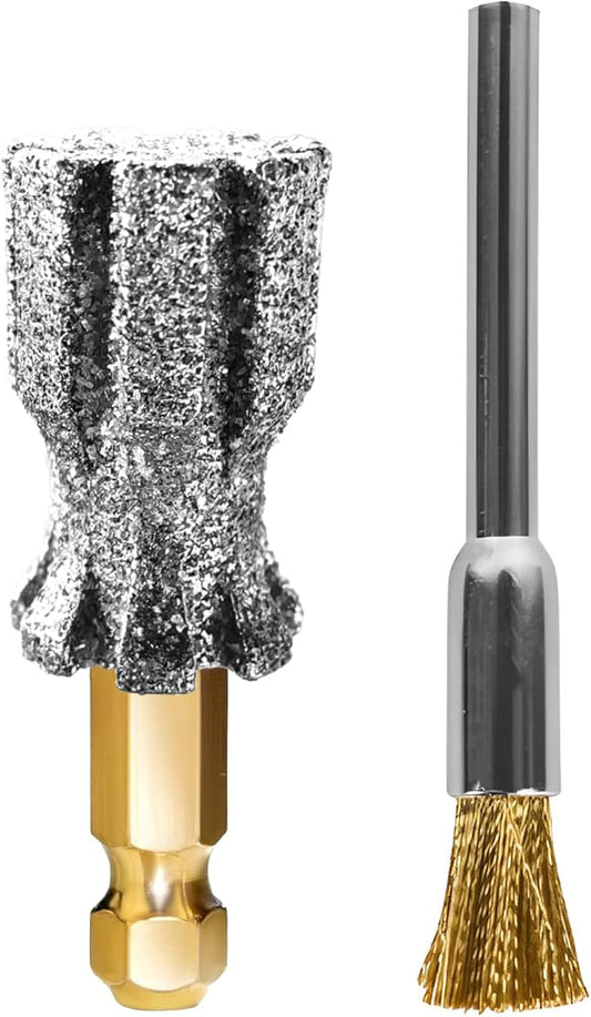 Anti-Clogging Pet Nail Grinder Head, Faster Cooling Dog Nail Grinding Bit with Steel Brush Compatible with Casfuy & Many Brands for Small Medium Large & Anxious Dogs - Don't Cover It