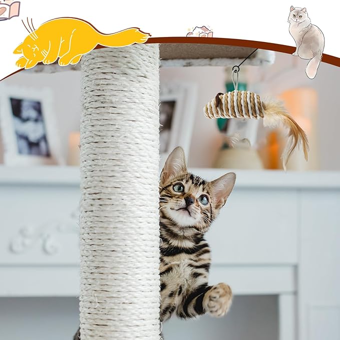 ROSAUI Cat Feather Toys Refills Cat Wand Toy Replacement, 8pcs Natural Rustling Mice and Balls, Handmade Paper Toys for Indoor Kittens