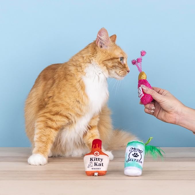 Fringe Studio "Kitten My Drink ON, Set of 3, Cat Toy Mini Sets, Pet Shop Collection (904040)