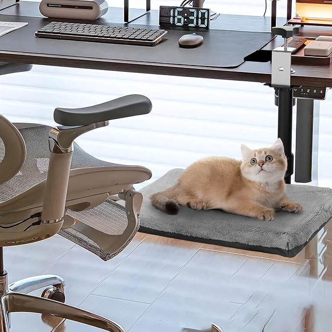 Cat Desk Bed - Perfect Cat Hammock for Your Desk Perch Adjustable Steel Frame Soft Fabric Removable Washable 16 inch Unique and Modern cat Furniture