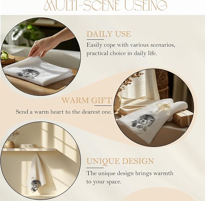 Squirrel Lover Gifts Bathroom Hand Towels, Funny Bathrobe Squirrel Hand Towels for Bathroom Washroom Restroom Decor, 16x24 Inch