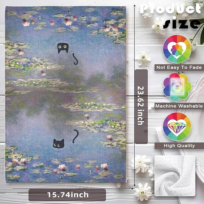 Funny Hand Towels,Cat Hand Towel,Cat Towels,Cat Kitchen Towels,Cat Dish Towels,Fun Kitchen Towels,Funny Bathroom Hand Towels,Cat Gifts for Women,Cat Kitchen Accessories,Gifts for Cat Lovers for Women