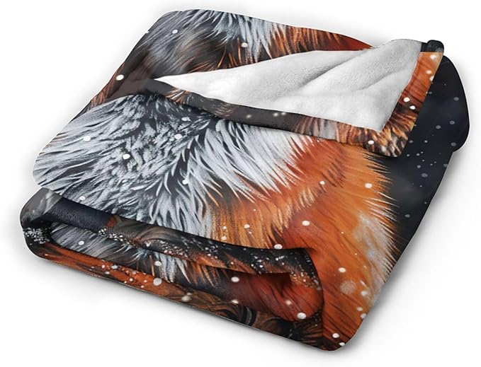 Fox Throw Blanket Fox Plush Fleece Soft Cozy Gifts Blanket for Kids Girls Boys Adults Decor 40''X50''