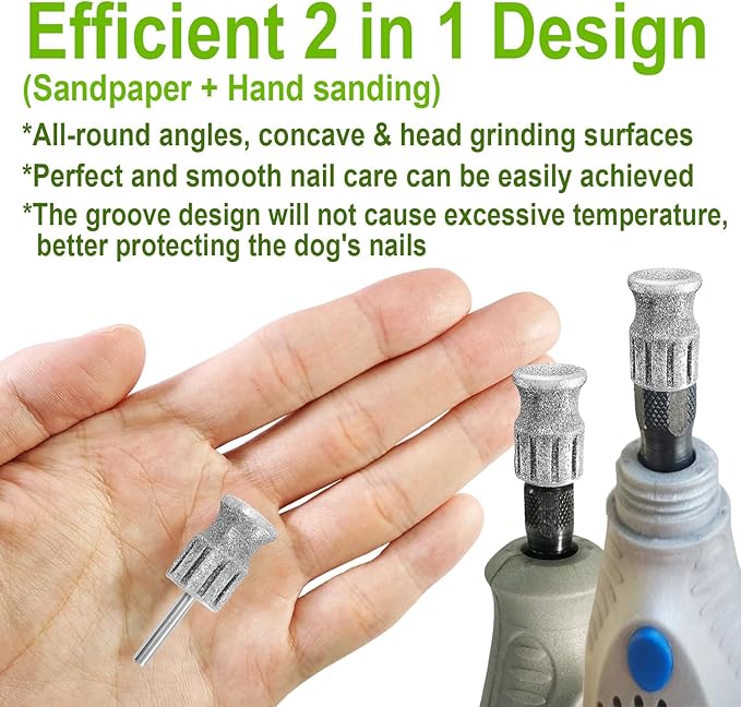 Diamond Nail Grinder for Dremel, Diamond Bits for Dogs, Dog Nail Grinder as Dremel Accessories, Dog Toenail Grinder for Animals Nail Care & Home Grinder Tools, FlahsC