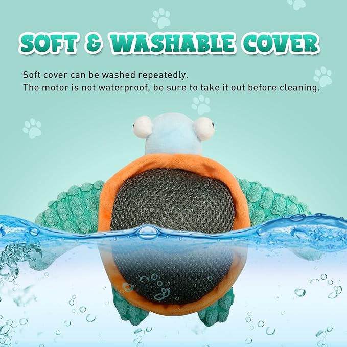 Cat Toys, Flapping Fins Cute Turtle, Vibrating Cat Kicking Toy, Fluffy Plush Animal Toy for Small Dogs, Kitten Catnip Toy, Interactive Cat Toys for Kitty Exercise, Rechargable