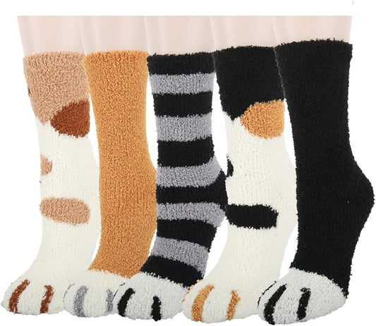 Benefeet Sox Cute Animal Fuzzy Socks for Women Girls Funny 3D Animal Cozy Socks Fluffy Slipper Socks Plush Comfy Soft Socks