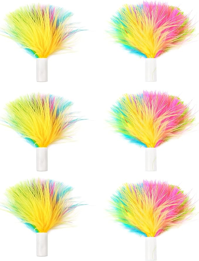 Tyasoleil Cat Toys Indoor, 10PCS Interactive Feather Toys Set, Flexible Teaser Wand, Kitten Automatic Motion Toy Accessories Replacements with Bell, Play Chase Exercise