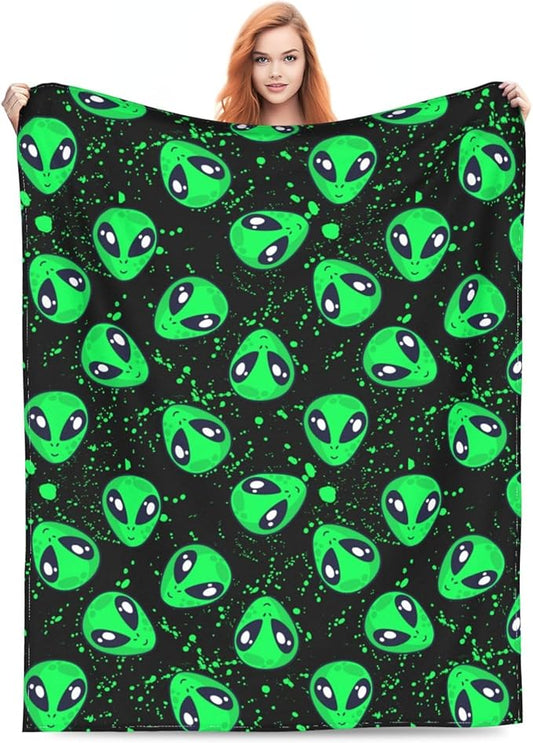 Alien Throw Blanket Soft Cozy Plush Warm Fleece Blanket for Sofa Couch Bed 80"X60"