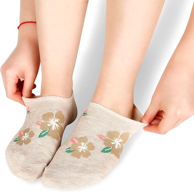 Benefeet Sox Womens Girls Cute No Show Liner Socks Non Slip Funny Patterned Low Cut Socks Novelty Cotton Loafer Footies Sock