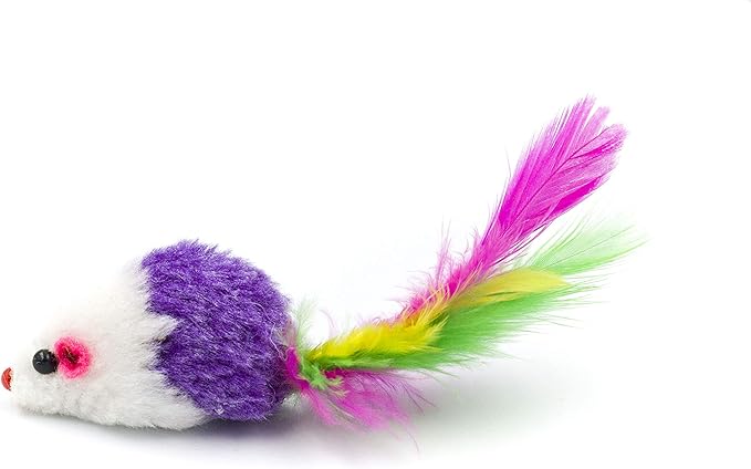 Fluffy Cheezers Interactive Catch Play with Rattle Sound Mice Toys for Cats, Box of 20 Mice – Perfect for Pet’s Lovers