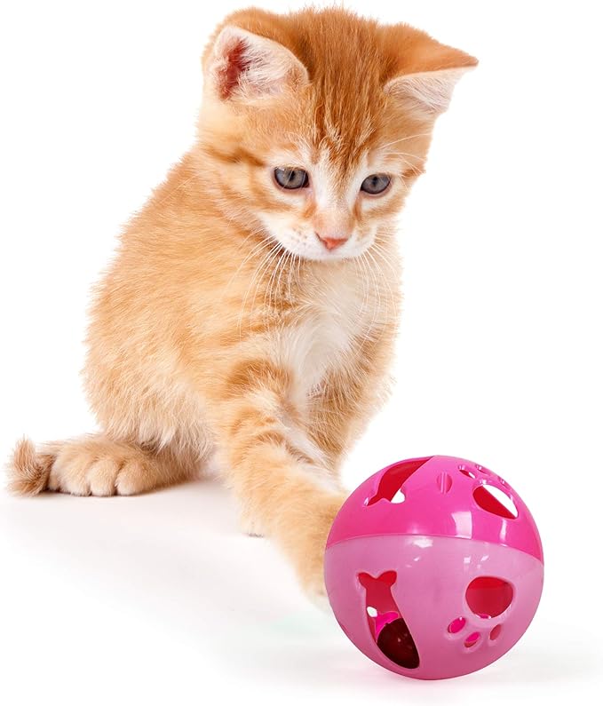 Pets First Large Size Cat Ball with Bell Toy for Cats Kittens and Other Animals - Hours of Play for Pets, Large Size for Extra Fun, Rings As It Moves