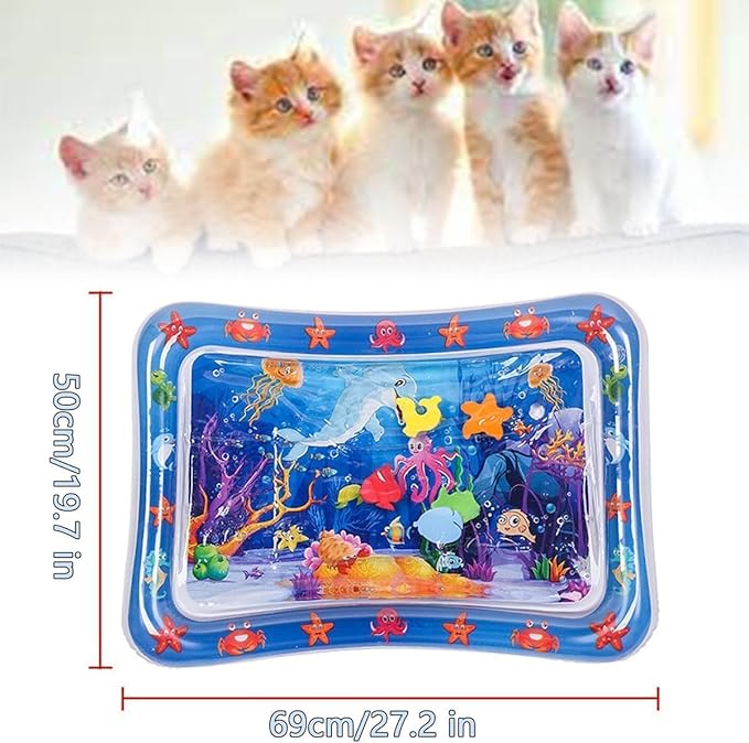 2024 New Thickened Water Sensor Play Mat for Cats,Water Sensor Play Mat， Thickened Water Sensor Play Mat,Pet Play Water Sensor Mat for Kids, Cat Water Play Mat Feel Cool Comfort .【Dolphin Design】