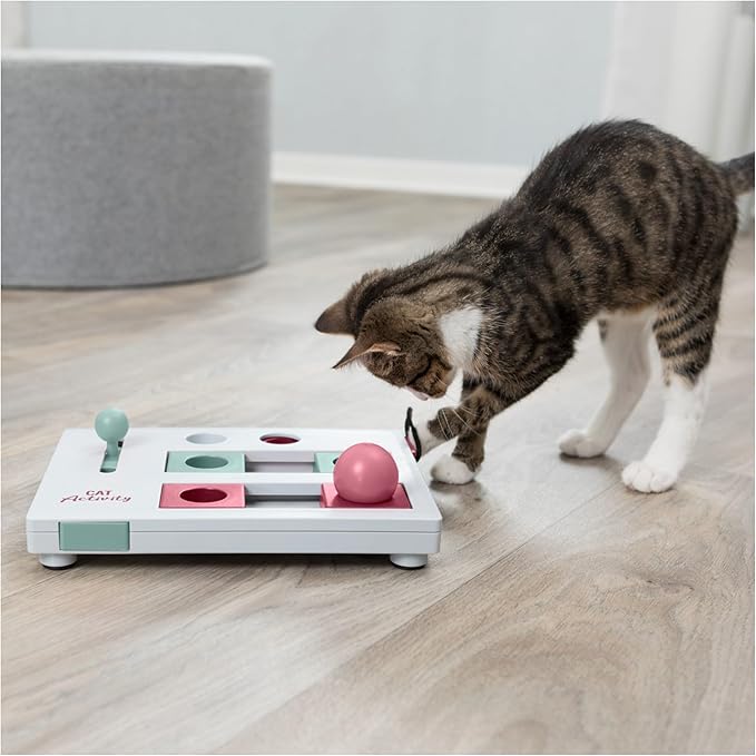 TRIXIE Cat Activity Brain Mover, Strategy Game for Mental Stimulation, Interactive Play for Cats, Treat Dispenser, Cat Toy