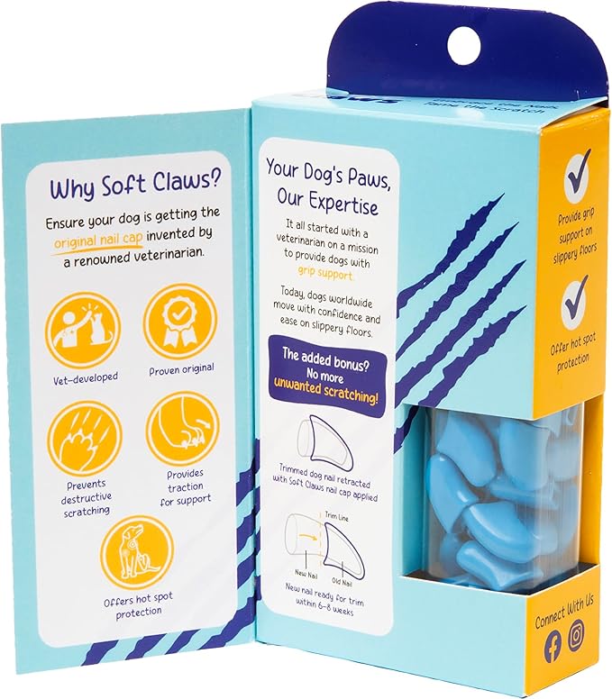 Canine Soft Claws Dog Nail Caps Take Home Kit, Large, Blue