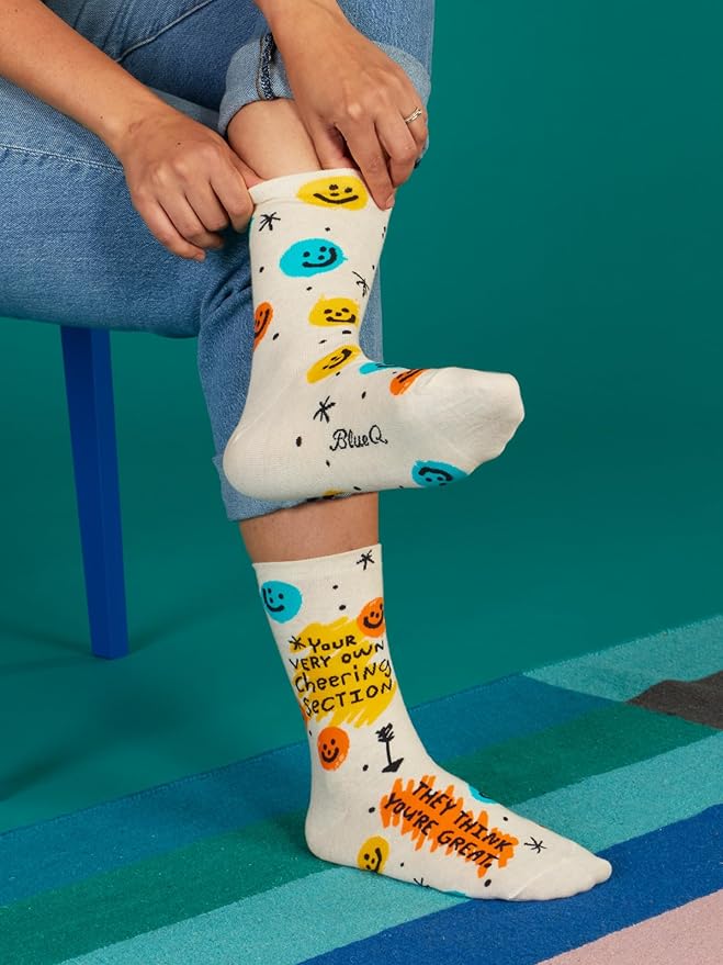 Blue Q Women's Funny Novelty Crazy Crew Socks with Sayings