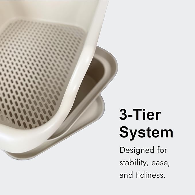 2-Pack Mr. Catman Cat Sifting Litter Box for Pine Pellets with Sifter Pan & Extra-Large 7-Day Waste Storage Tray, Sifting Cat Litter Box -Sturdy & Non-Stick, Easy Clean, Odor Control, Anti-Leakage