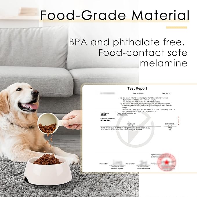 Super Design 1 Cup Dog Food Scoop for Container Melamine Measuring Scoop for Dogs Cats Birds and Rabbits Pet Food Feeding Scoop Dishwasher Safe - White