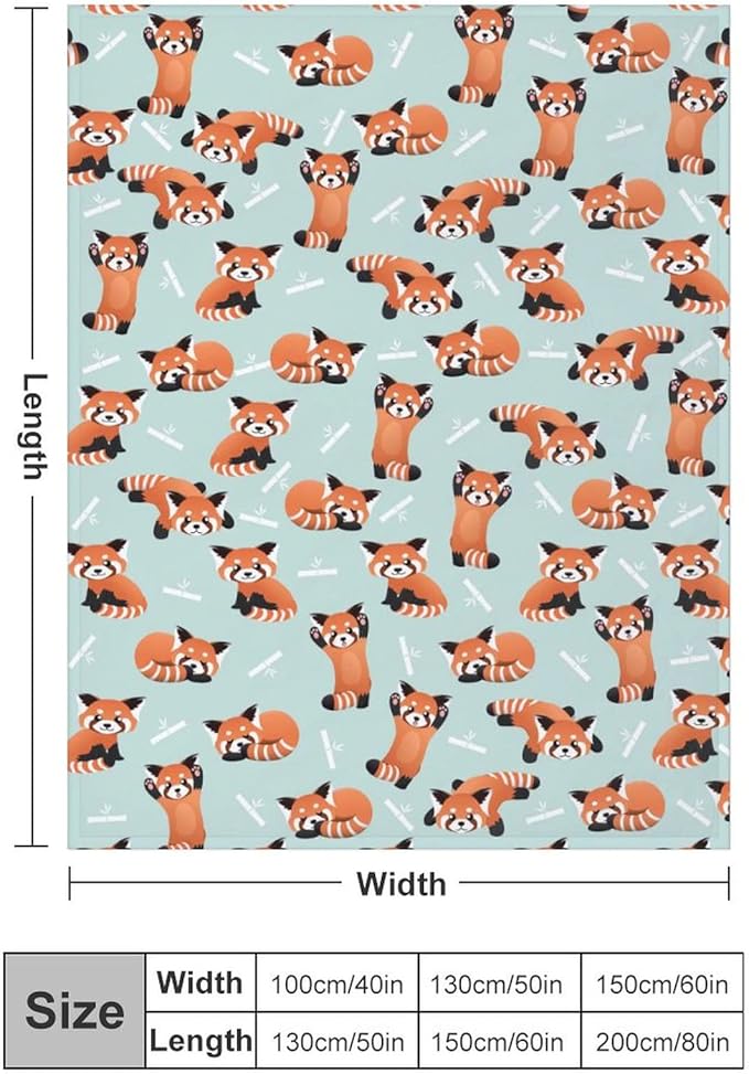 Red Panda Blanket Warm Cozy Red Panda Bamboo Flannel Throw Blanket for Travel Living Room Home Kids Adults 50"X40"