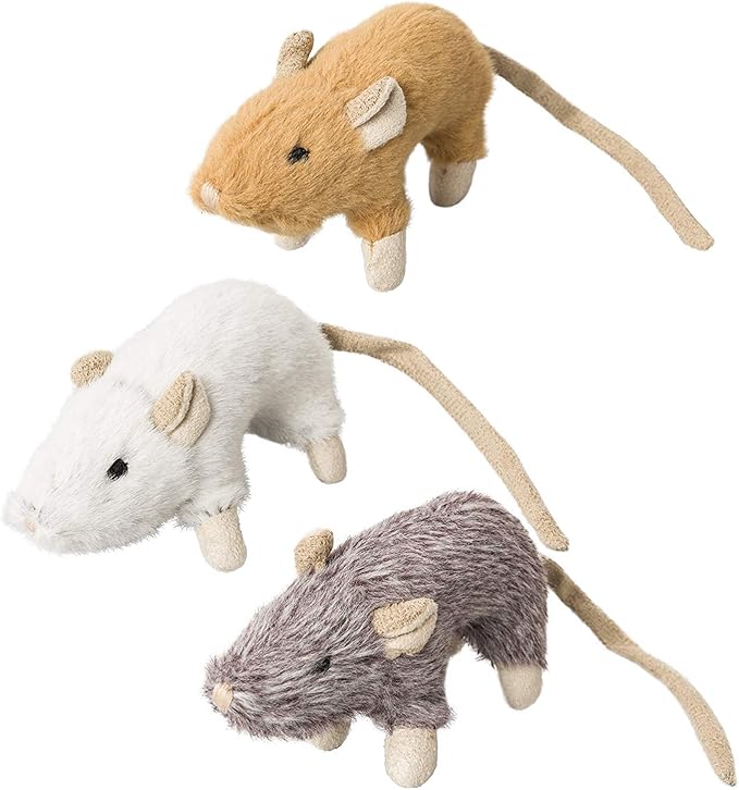 Spot 52084 3.5" Wool Mouse Willie With Catnip Cat Toy Assorted Colors
