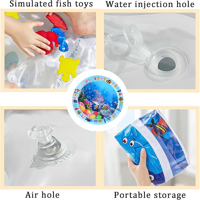 Upgrade Thickened Water Sensor Play Mat for Cats.2024 New Interactive Cool and Comfortable Thickened pet Water Sensing pad,Water Sensory Pad with Fish for Pets Kids Play