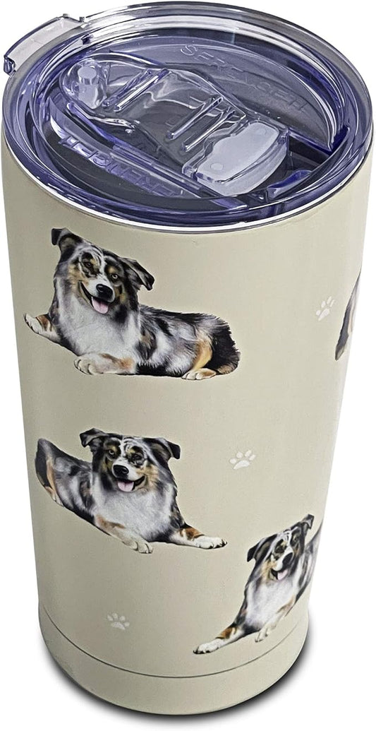 Australian Shepherd Tumbler SERENGETI 16 Oz. Stainless Steel, Vacuum Insulated Tumbler with Spill Proof Lid