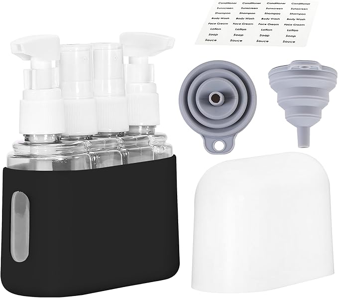 Bpluma Travel Bottles, Leak Proof Containers For Toiletries TSA Approved Airplane Accessories Kits For Liquid With Labels