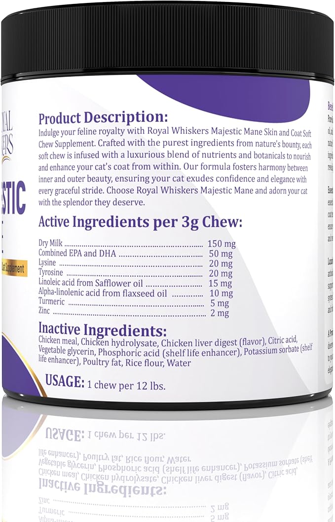 Cat Allergy Relief for Cats - Vet-Formulated Omega-3 & Omega-6, Zinc & Taurine, All-Natural Allergy Relief for Cats, Itchy Skin Treatment, Made in USA, Grain-Free - 90 Chews (270g)