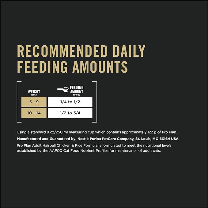 Purina Pro Plan Adult Hairball Control Cat Food Chicken and Rice Formula - 16 lb. Bag