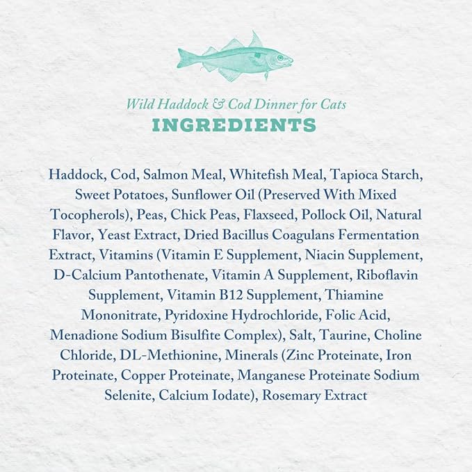 Wild Haddock & Cod Cat Food | No Chicken or Other Animal by-Products | Rich in Omega 3 & 6 Fatty Acids | Sustainably Sourced Wild Caught Fish | Made in The USA | 11lb Bag