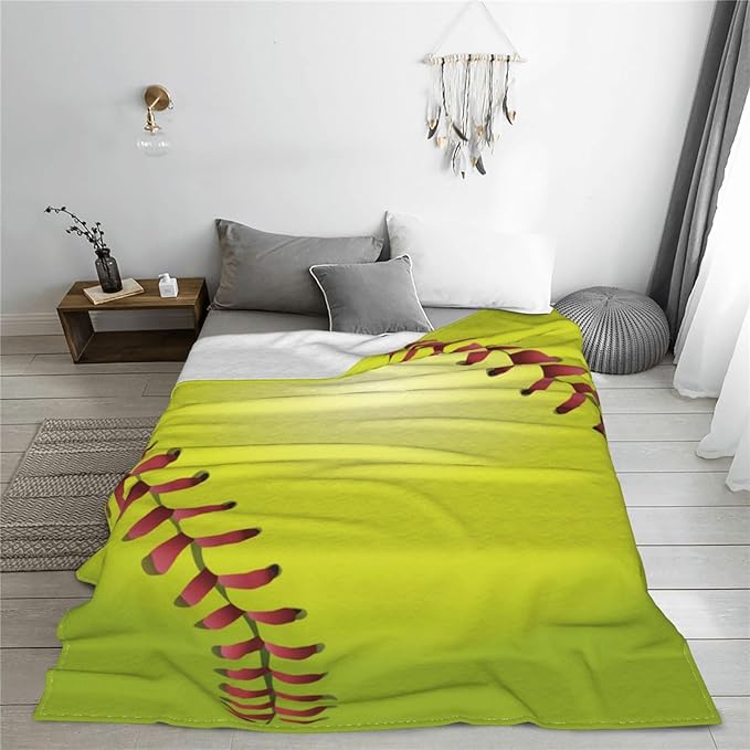 Softball Throw Blanket Soft Cozy Plush Warm Fleece Blanket for Sofa Couch Bed 60"X50"