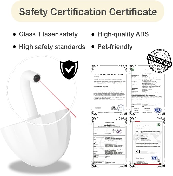 Tumbler Cat Laser Toy Automatic, 360° Rotation Rechargeable Laser Pointer, Self Play 3 Modes Motion Activated Cat Laser Toy, Interactive Cat Toys for Bored Indoor Adult Cats/Dogs (White)