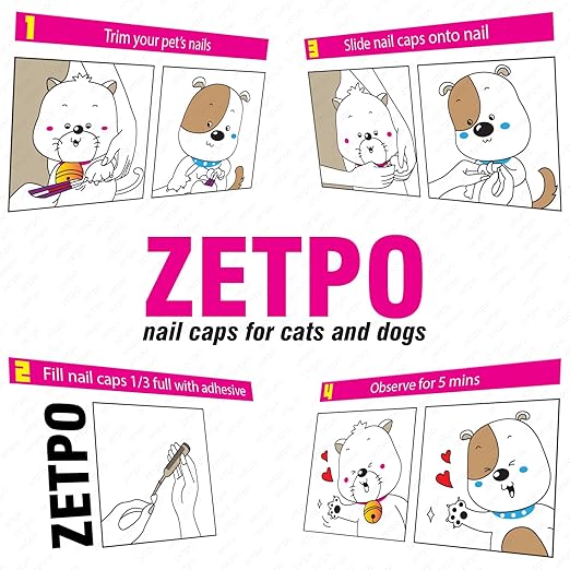 10pcs of Special Pet Nail Adhesive Glues & 20pcs of Applicator Tips for Cat Nail Caps and Dog Nail Caps