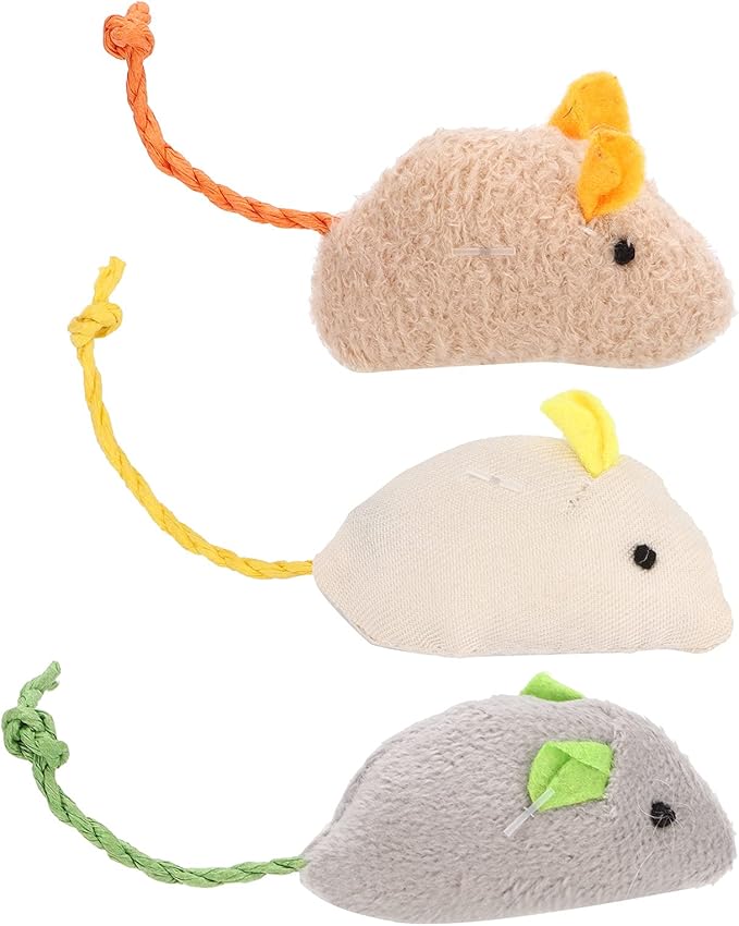 3Pcs Cat Toy, Simulation Cat Plush Toy Cat Catching Toy Dental Cat Nip Chirping Toy Cat Chew Exercise Toy for Indoor Cats and Kittens