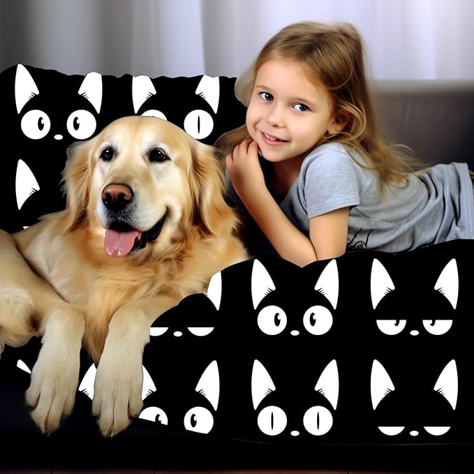 Cat Blanket Soft Cozy Warmth Flanne Cat Throw Blankets Bedding Decor for Cat Lovers Kids Girls Women Adults 50"x40"