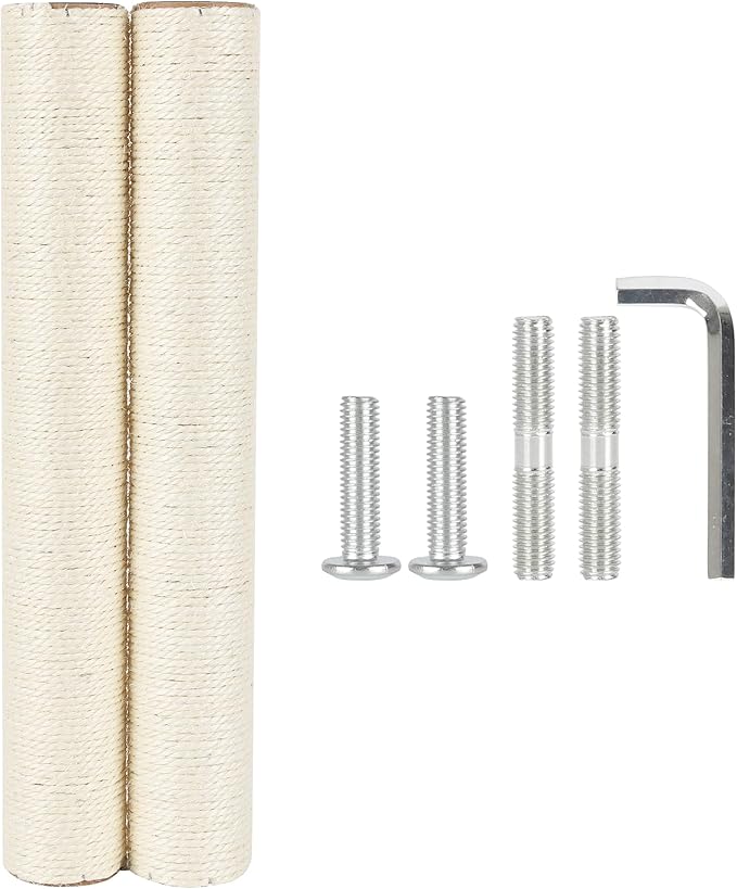 7.4cm 2.91in Diameter Cat Tree Scratching Post Replacement Sisal Pole Parts for Cat Tower (M10, 19.69in/50cm)