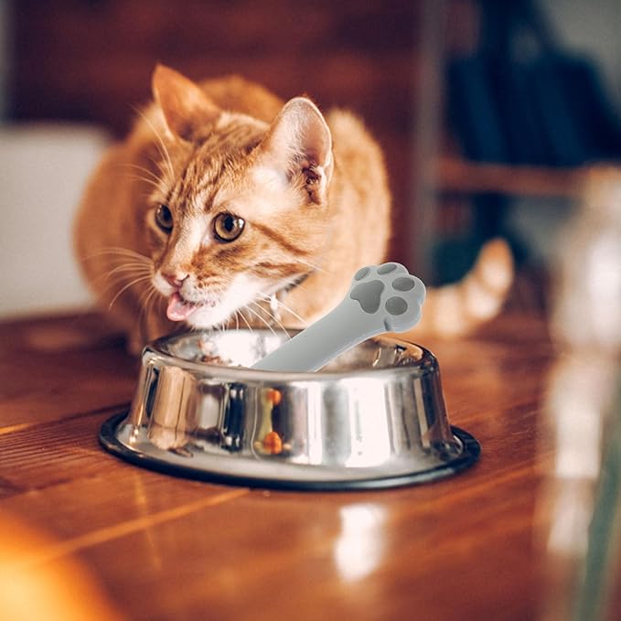 Mipcase Cat Food Scoop Silicone Dog Cat Food Spoon Cat Paw Design Multi- Functional Pet Food Can Spoon Manual Can Opener Dog Wet Food Spoon Cat Feeding Scoop Cat Claw Spoon