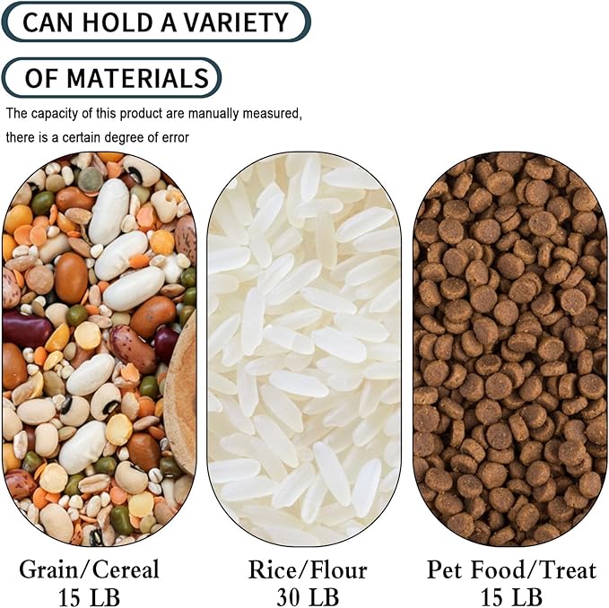 Large Airtight Dog Food Storage Container With spoon and Measuring Cup, 15~30LB Pet Food Storage Container Bin,for Rice/Grain/Pet Food/Flour(Blue)