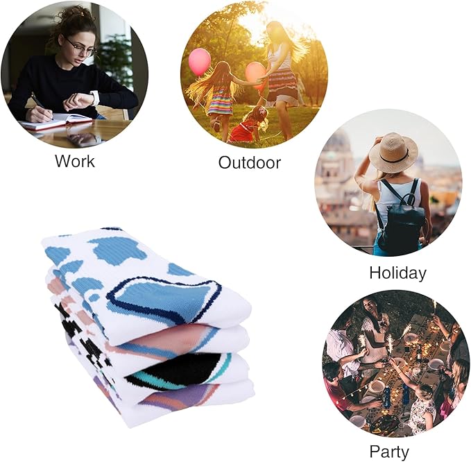 Benefeet Sox Womens Novelty Funny Crew Socks Girls Cute Animal Colorful Floral Patterned Silly Funky Casual Cotton Socks